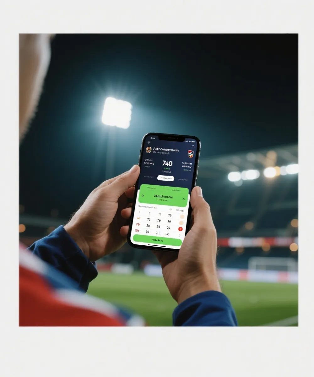 行動裝置觀看賽事示意