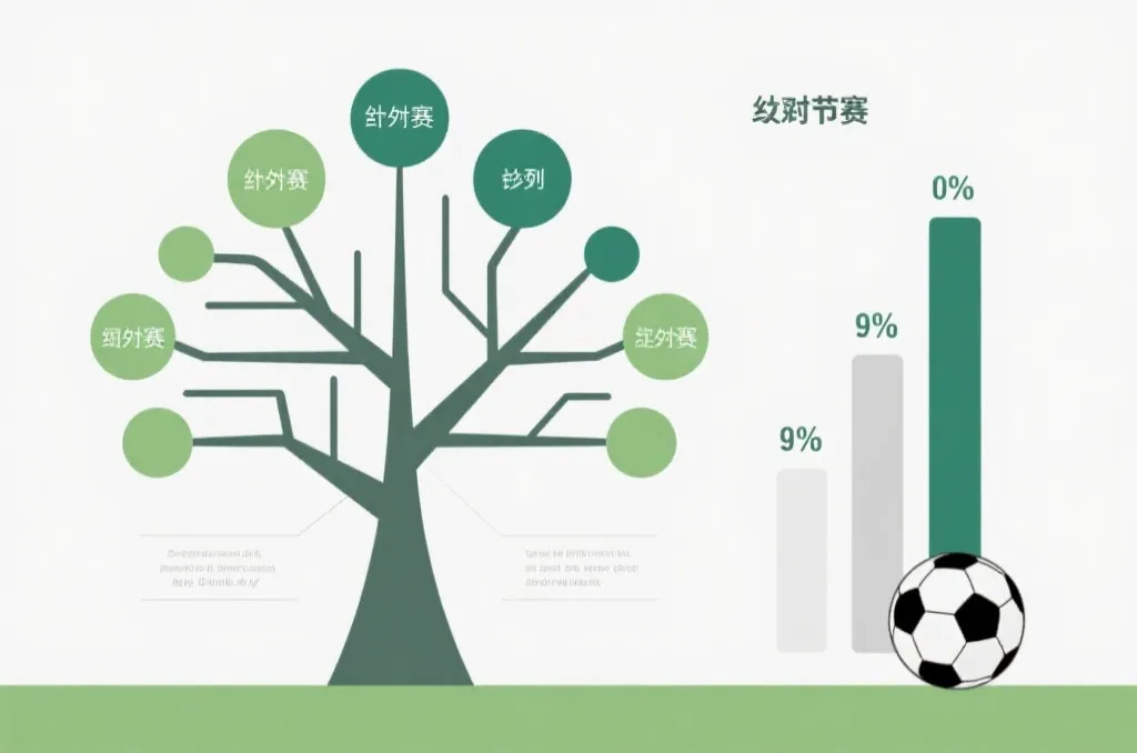 淘汰赛对阵树与概率标注的视觉化图表